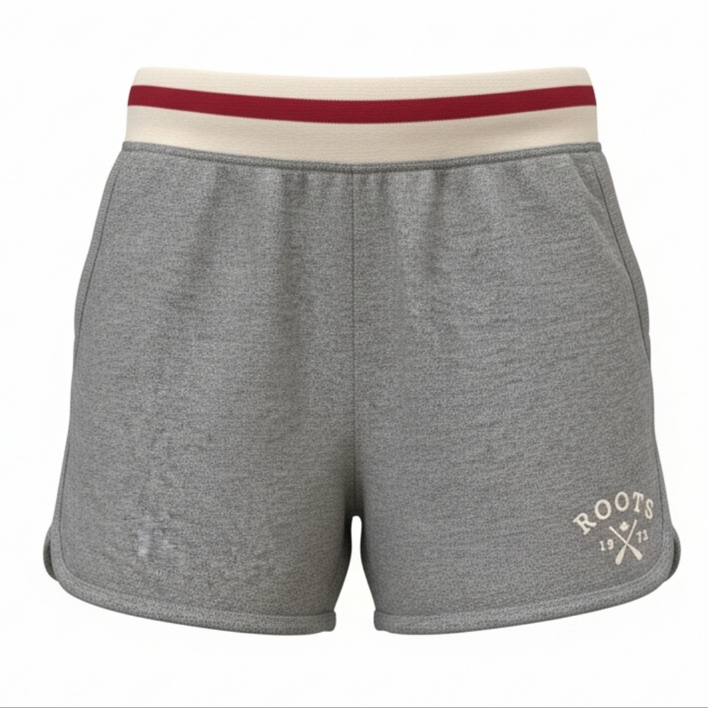Roots Cabin Lounge Shorts Salt Pepper Fleece XS